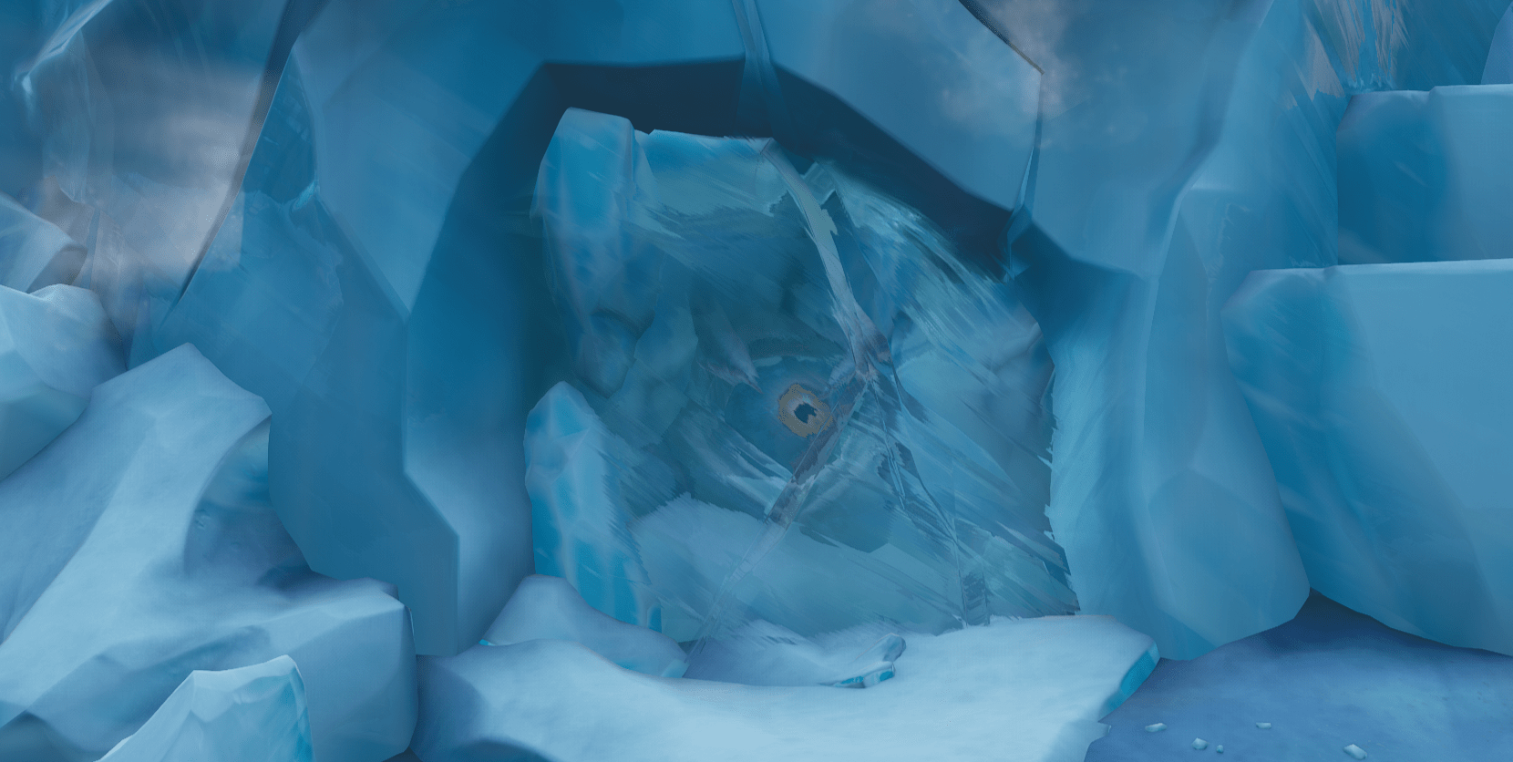 Fortnite Ice Eye Giant Monster Is Trapped In Polar Peak Possible Fortnite X Godzilla Collaboration Fortnite Insider