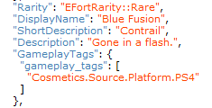 Fortnite PlayStation Exclusive Blue Fusion Contrail Files