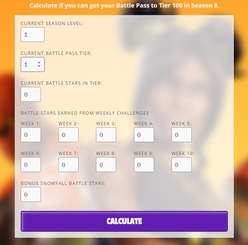fortnite season 8 battle pass tier 100 calculator - fortnite level 100 calculator