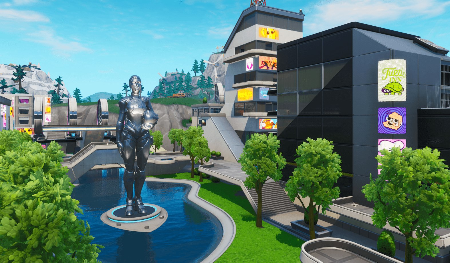 Fortnite Season 9 (V9.00) Map Changes - Neo Tilted Statue