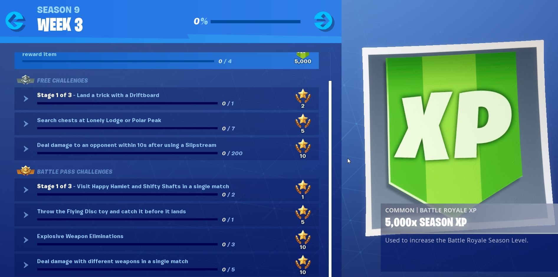 Fortnite Season 9, Week 3 Challenges