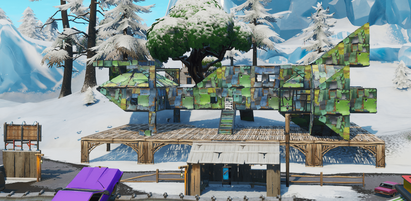 Fortnite v9.10 Map Changes - New Structure South of Shifty Shafts