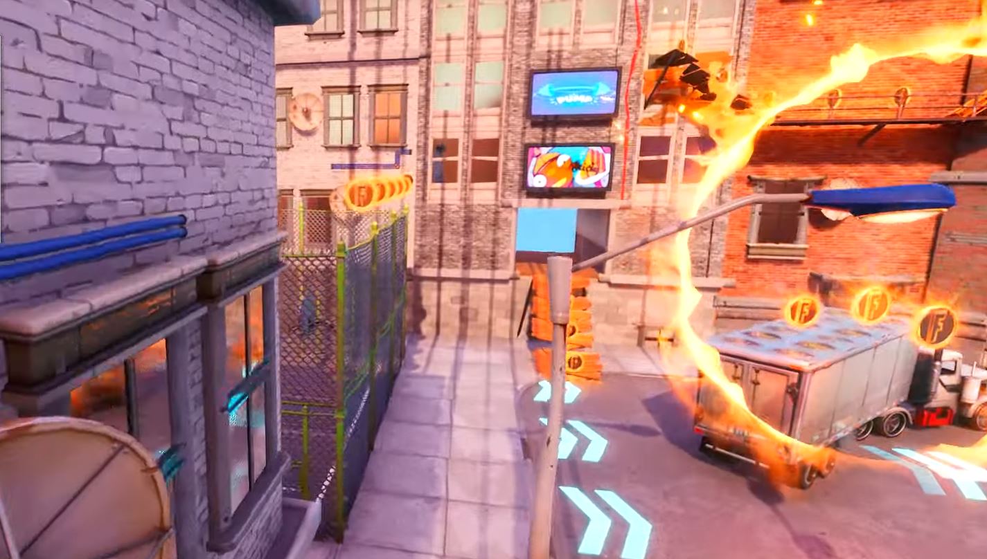 Fortnite Downtown Drop: Where to hit any trickjumps on either the crane, elevated train, or fence - Fortnite Insider thumbnail