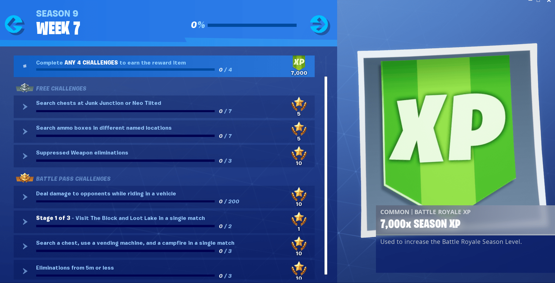 Fornite Week 7 Challenges: when does fortnite week 7 challenges come out?