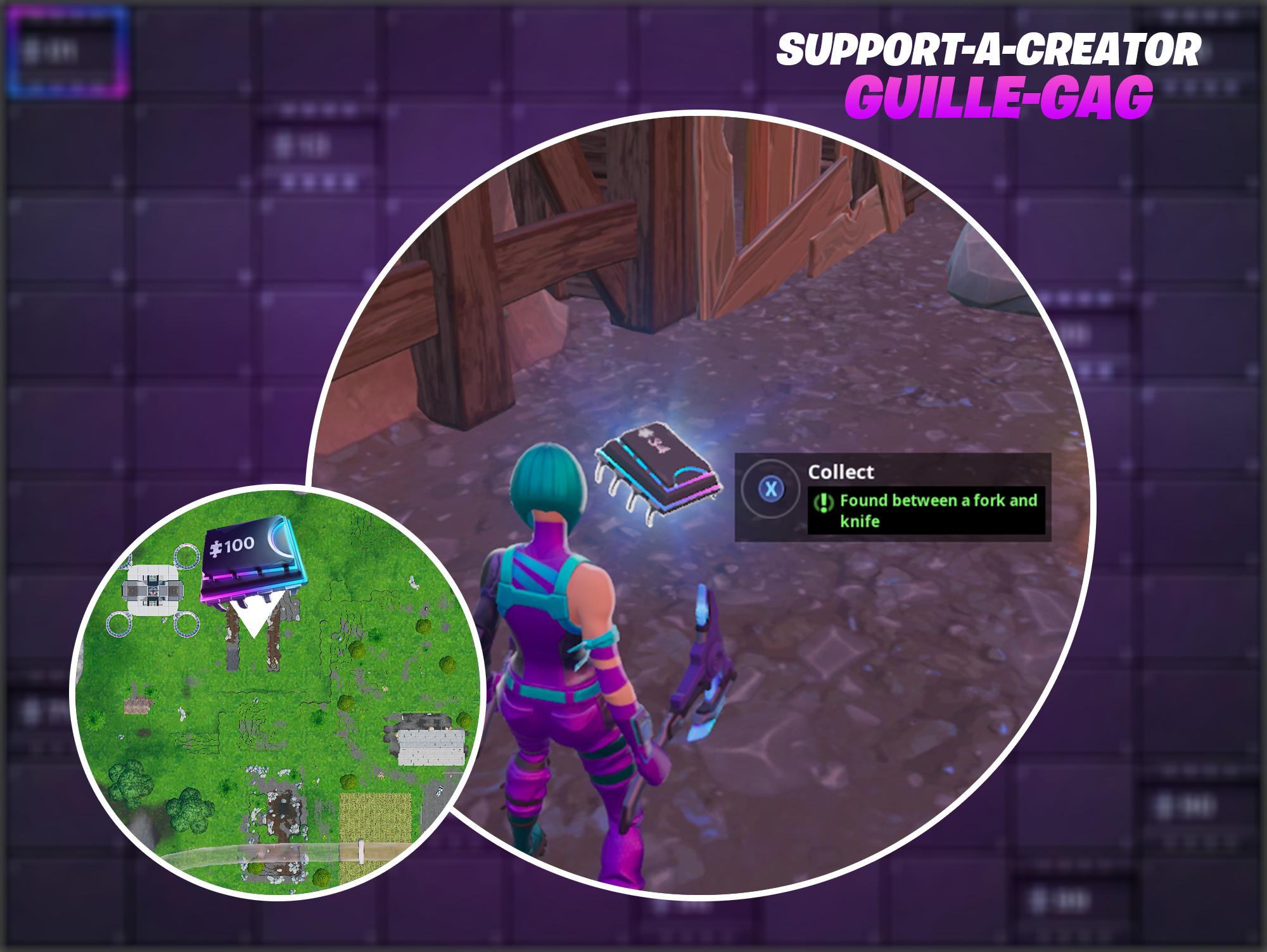Fortbyte #34 location Found between a fork and knife