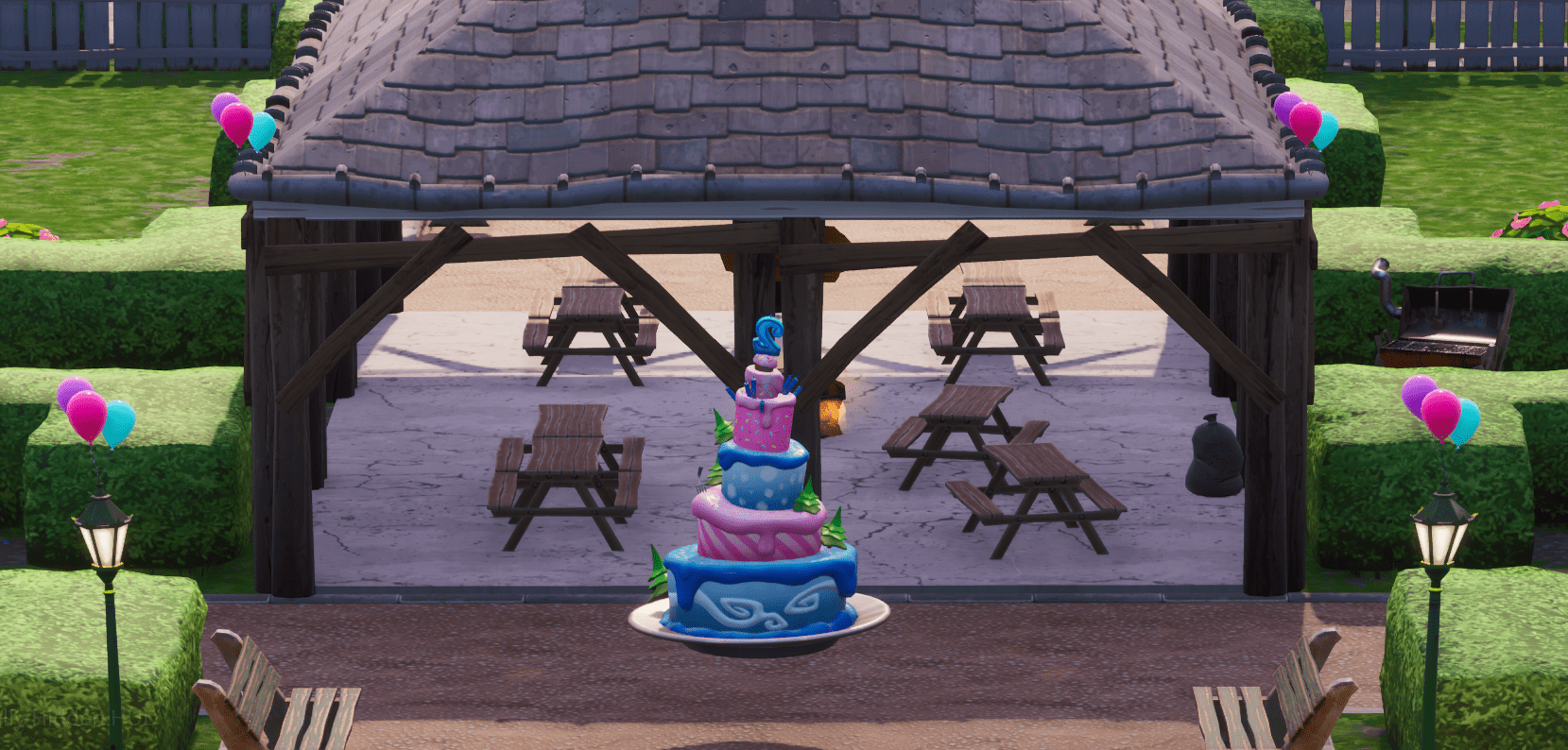 Fortnite Birthday Cake Location - Pleasant Park