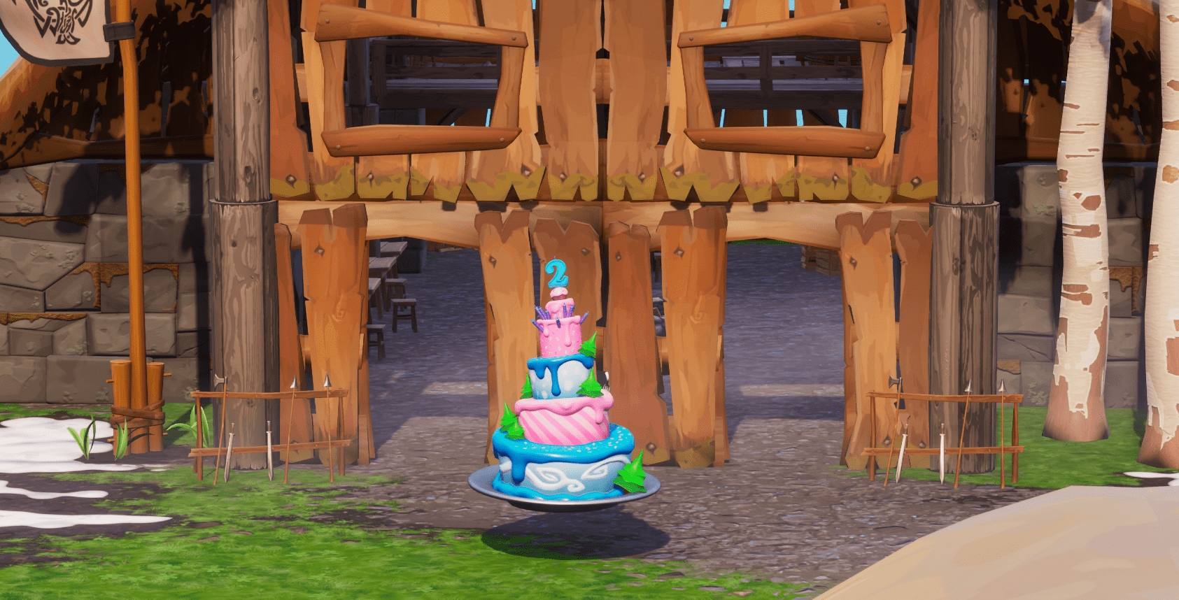 Fortnite Birthday Cake Location - Viking Ship