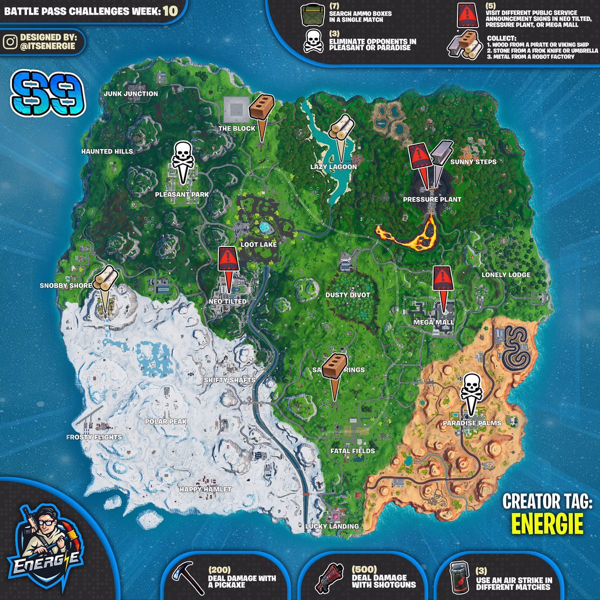 Fortnite Week 10 Cheet Sheet Fortnite Cheat Sheet Map For Season 9 Week 10 Challenges Fortnite Insider