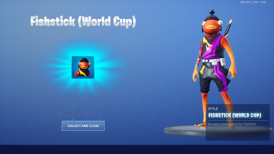 Fortnite Skin Fishstick World Cup Selectable Style Available Now