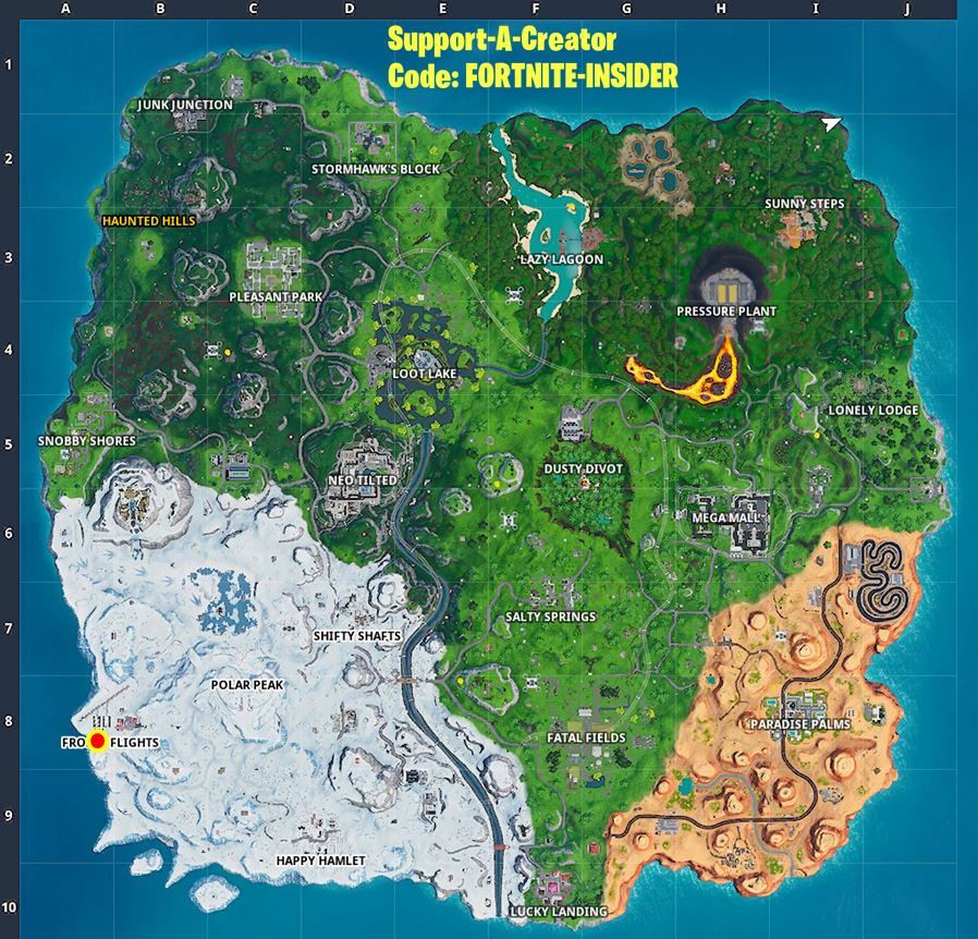 Visit a solar array in the snow Fortnite Location