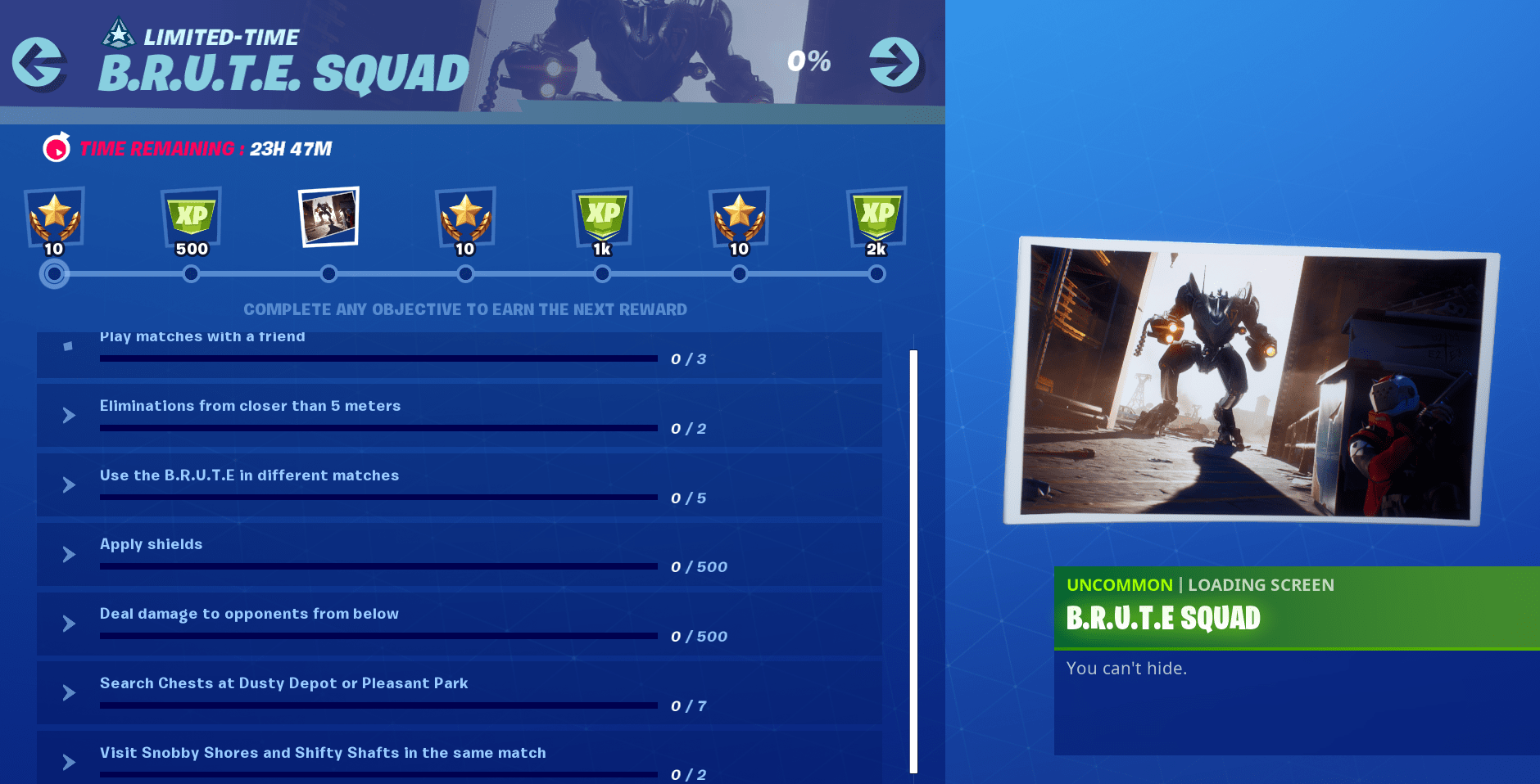 Fortnite Season X All B.R.U.T.E Limited Time Mission Objectives Available Now