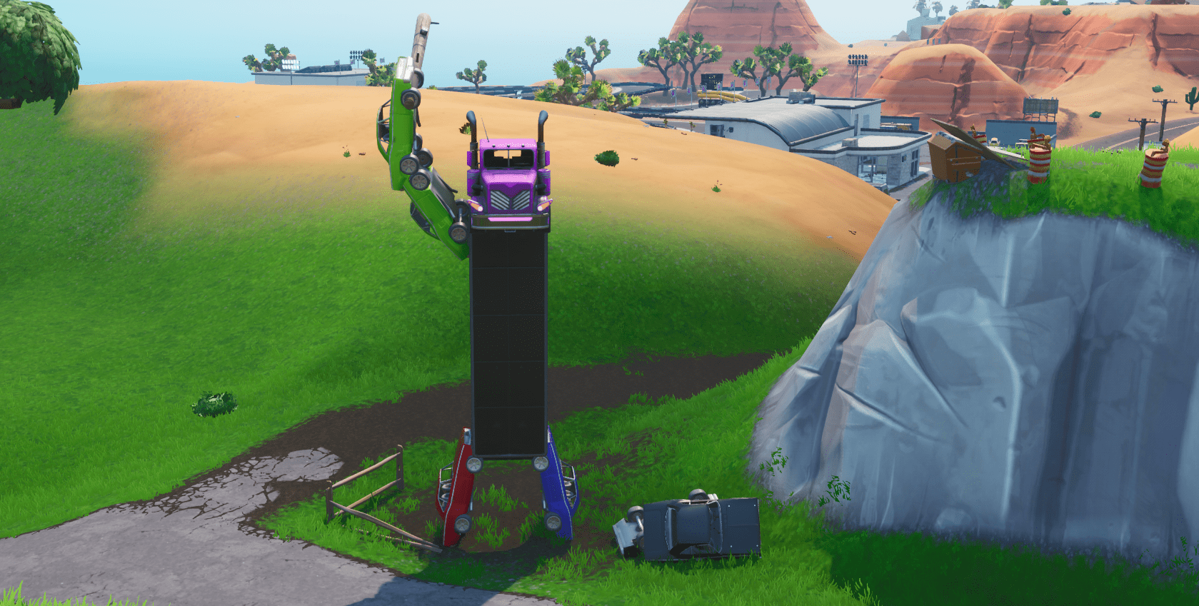 Fortnite Season X (v10.00) Map Changes - Cars Updated to Reference the Mecha Robot