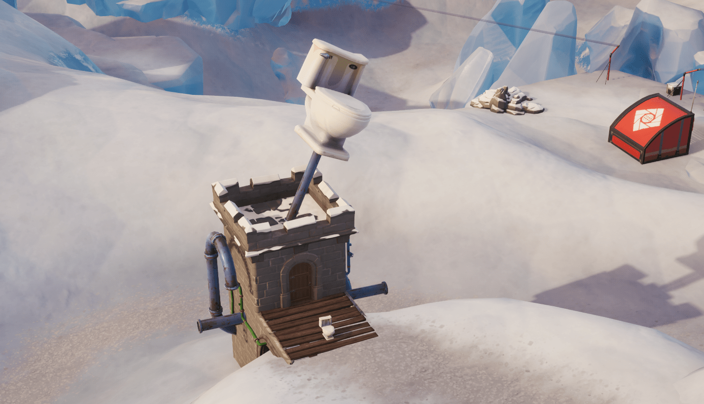 Fortnite Season X (v10.00) Map Changes - Toilet at Polar Peak - Flush Factory Reference