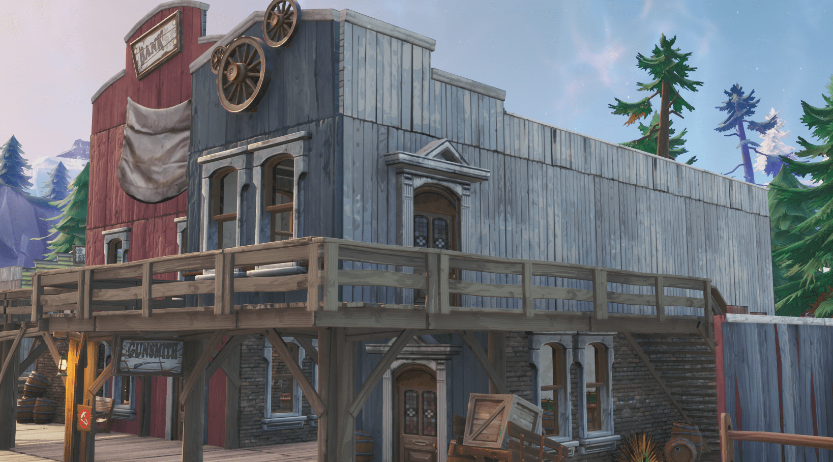 Fortnite v10.00 Content Update Map Changes - Tilted Town Gunsmith