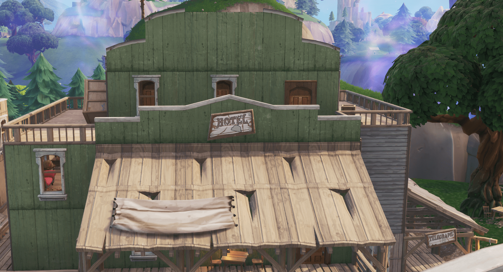 Fortnite v10.00 Content Update Map Changes - Tilted Town Hotel