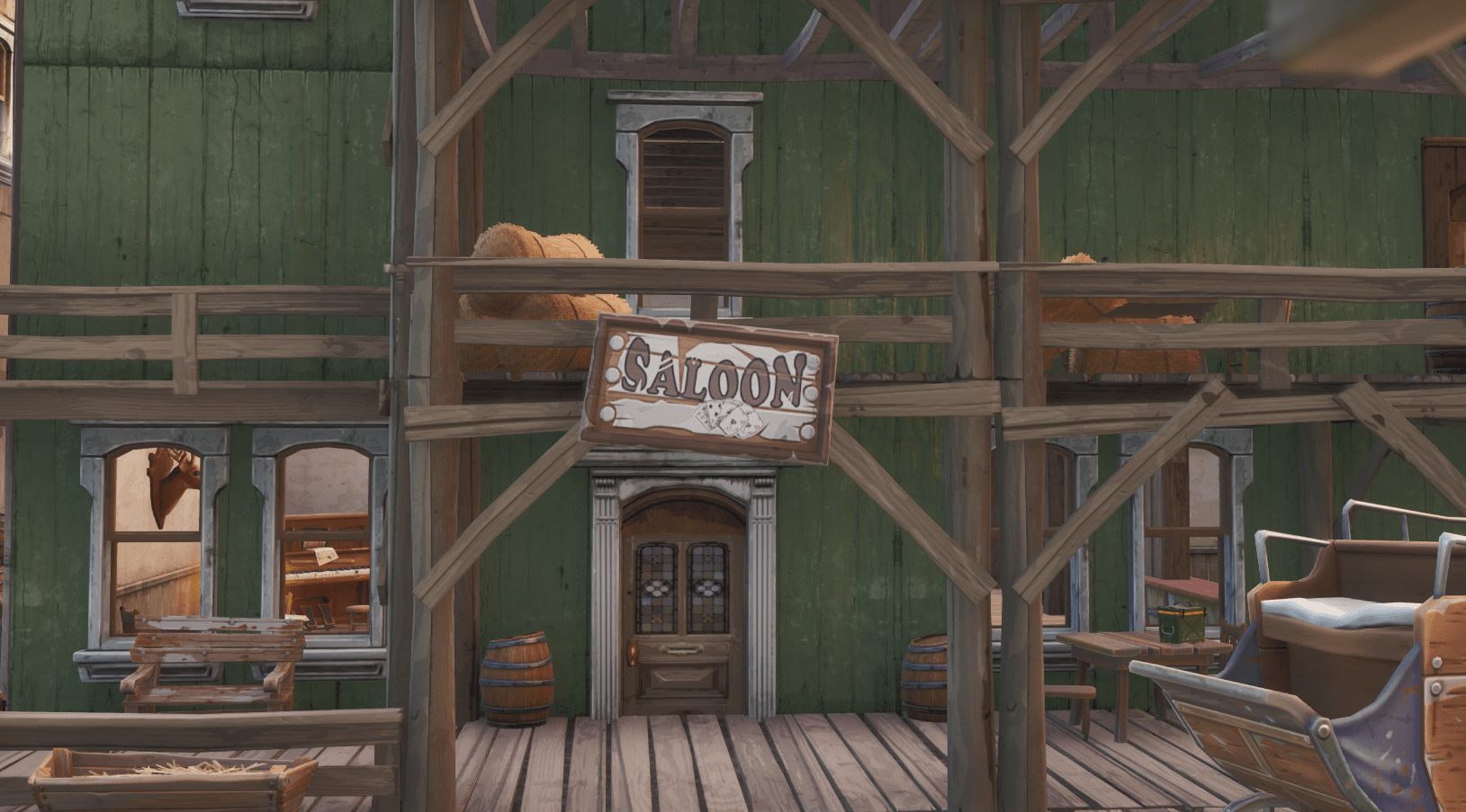 Fortnite v10.00 Content Update Map Changes - Tilted Town Saloon