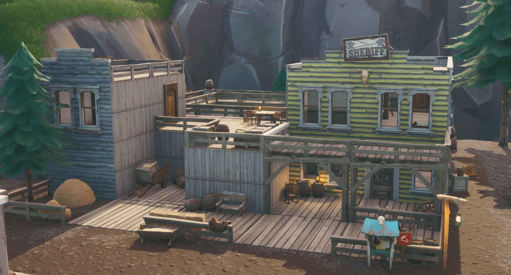 Fortnite v10.00 Content Update Map Changes - Tilted Town Sheriff's Office