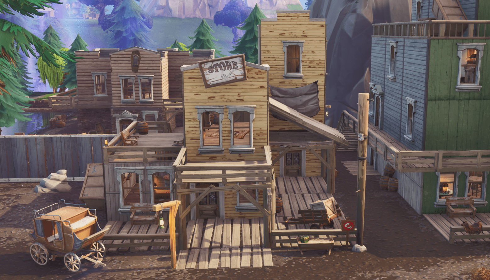 Fortnite v10.00 Content Update Map Changes - Tilted Town Store