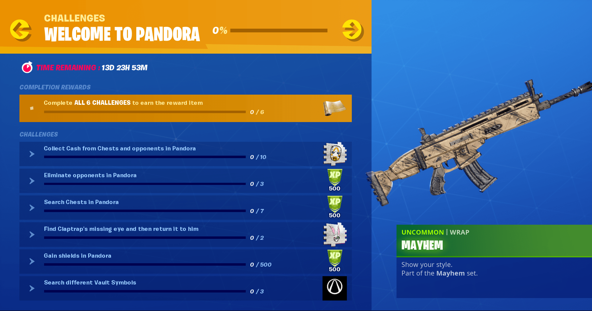 Fortnite x Mayhem Welcome to Pandora Challenges Now Available