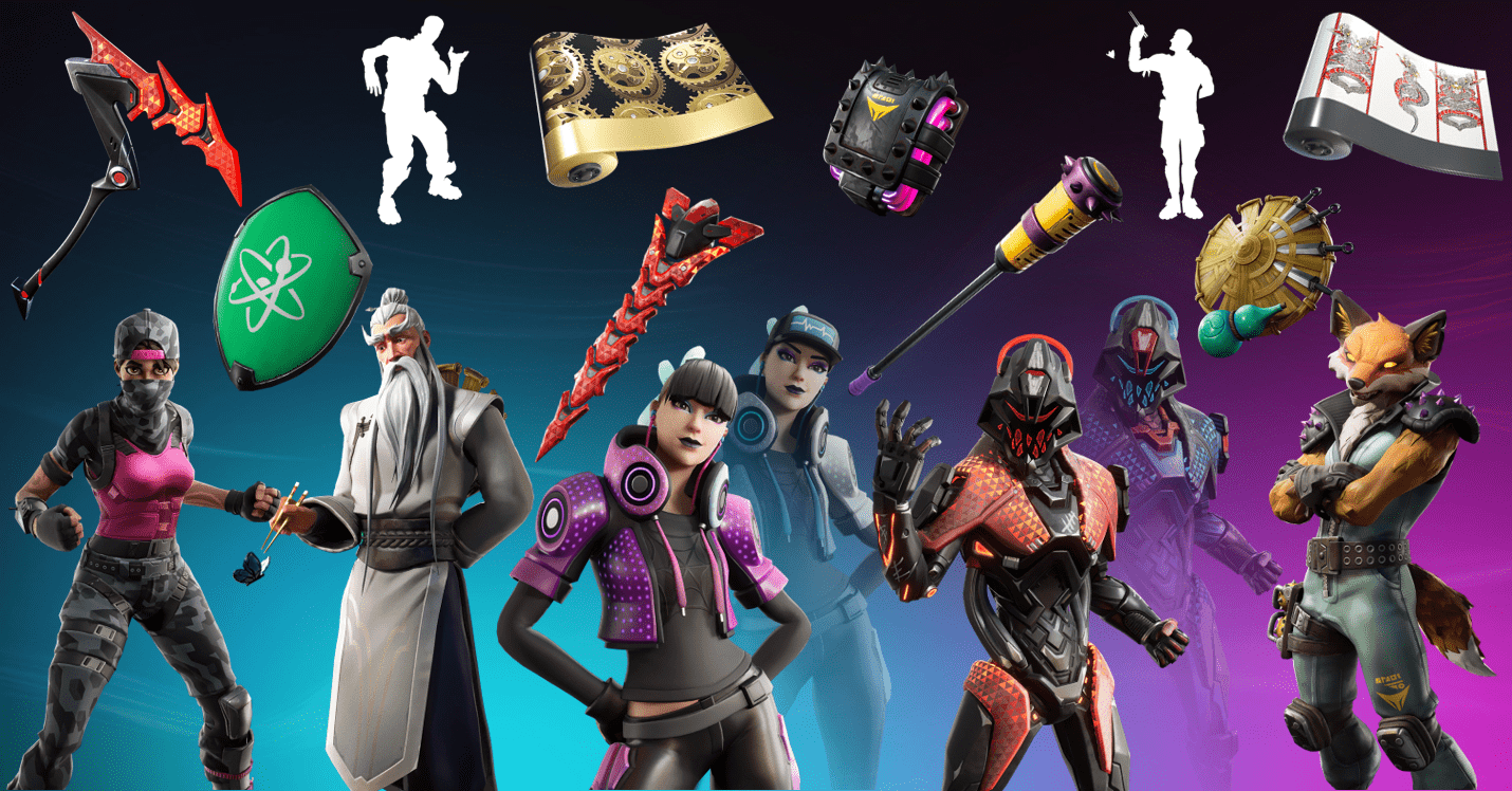 Names And Rarities Of All V10 10 Fortnite Item Shop Leaked Skins Pickaxes Emotes Back Blings And Wraps Fortnite Insider