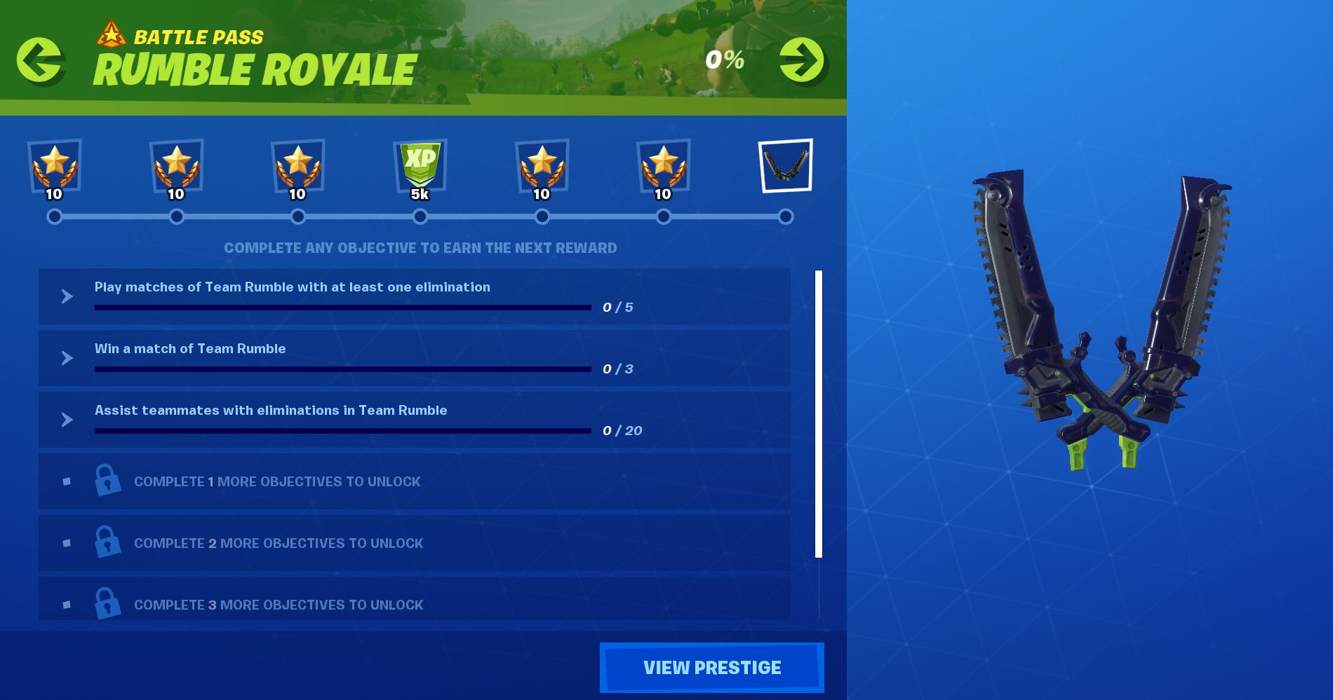 Rumble royale Fortnite Season X Missions