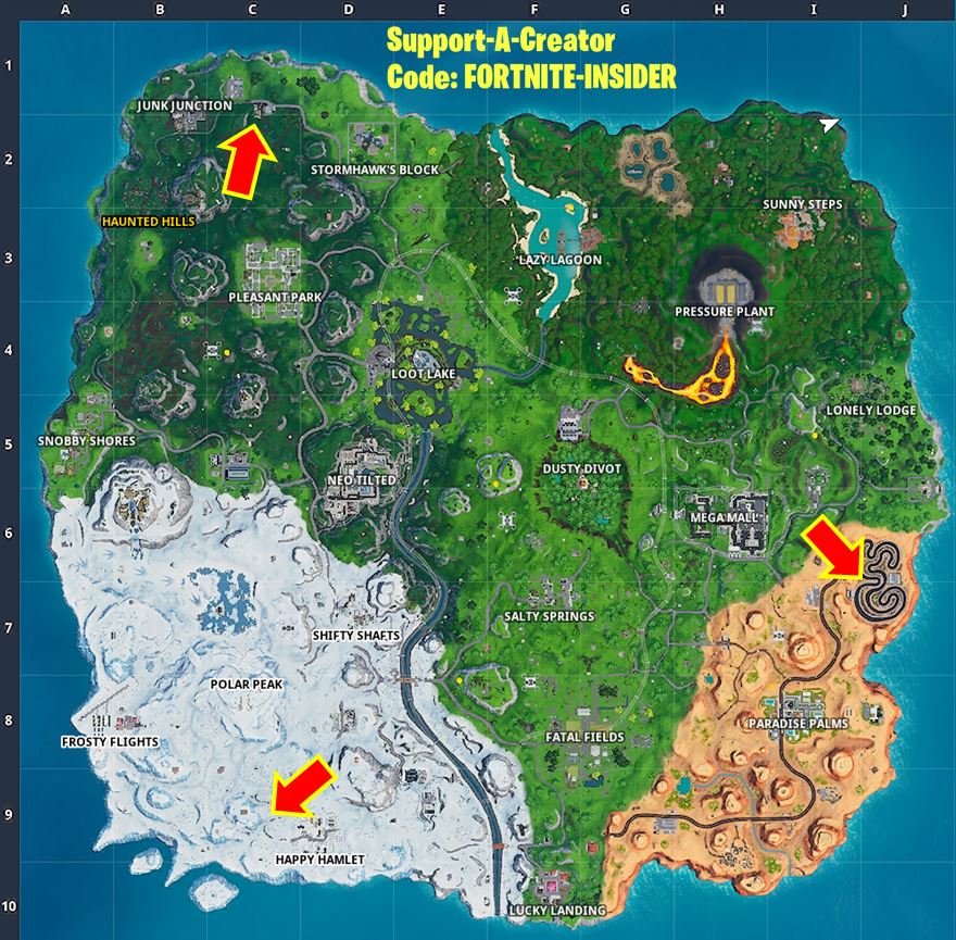Fortnite Race Track Locations - Where to complete a lap of a race track