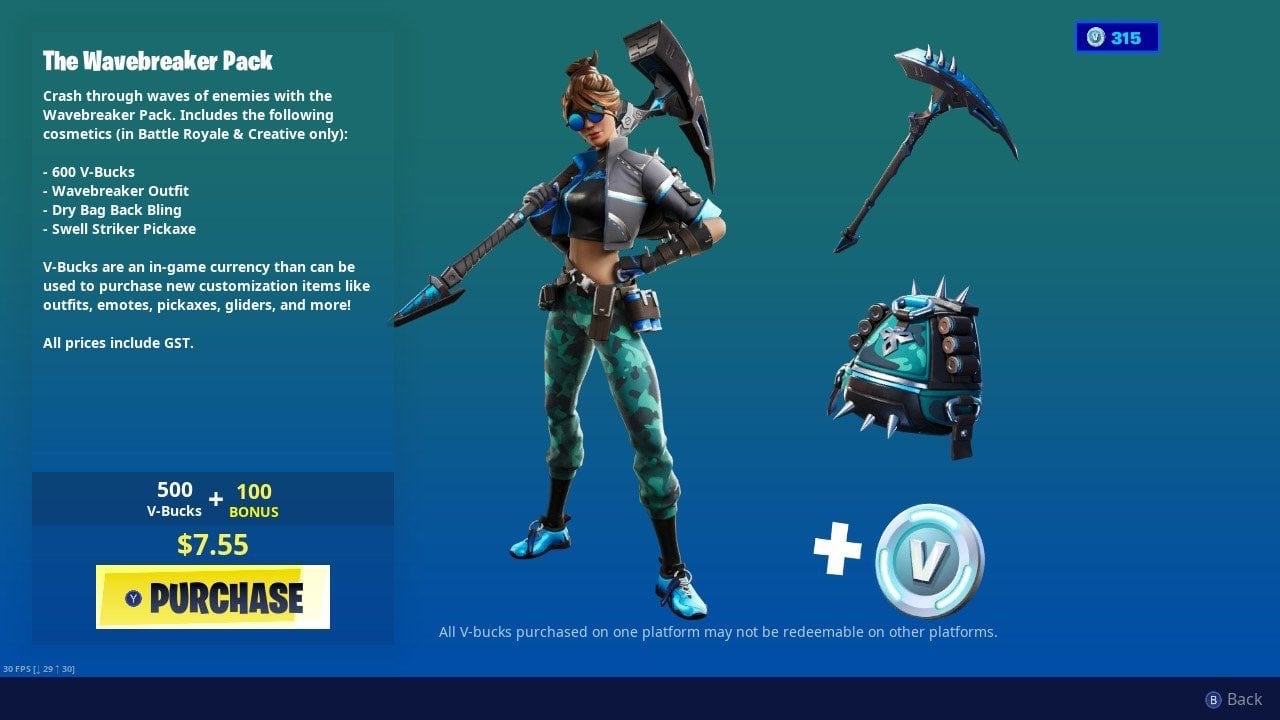 Fortnite Wavebreaker Pack Ps4 Fortnite The Wavebreak Skin Pack Available Soon Price What S Included Release Date Fortnite Insider