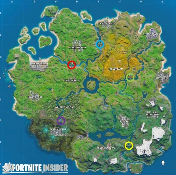 Fortnite where to find and spray a Green, Yellow, Blue, Red, or Purple ...