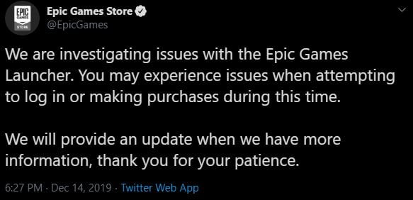 epic game launcher server status