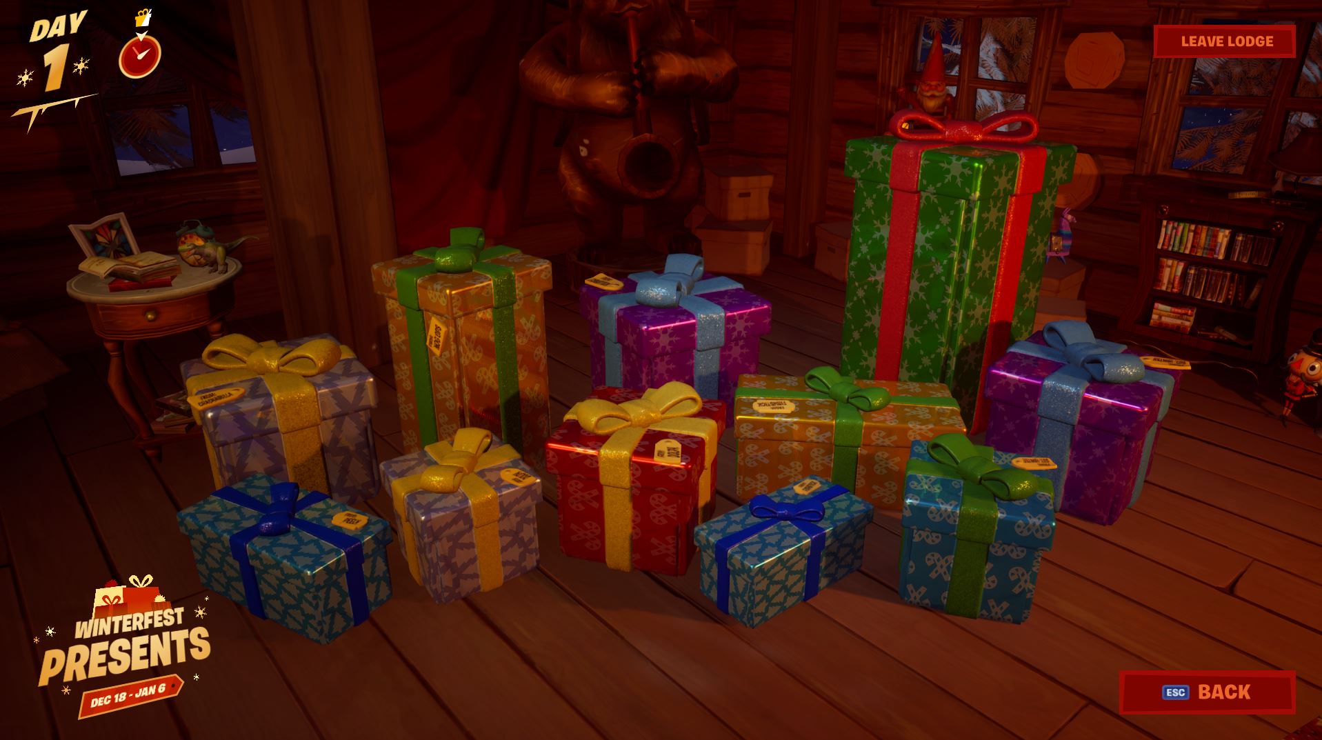 Which Present To Open At Lodge Fortnite Fortnite Presents Winterfest Rewards All Christmas Lodge Winterfest Presents List Fortnite Insider