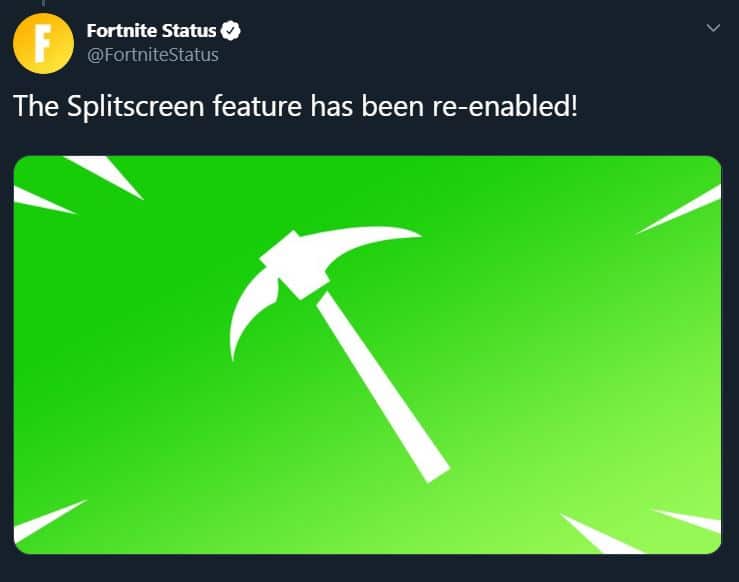 Fortnite News on X: Split Screen has been disabled for the launch of  Chapter 3 Season 1.  / X