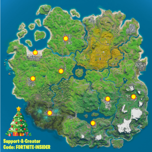 Fortnite Winterfest Challenges Cheat Sheet Locations Map - Fortnite Insider