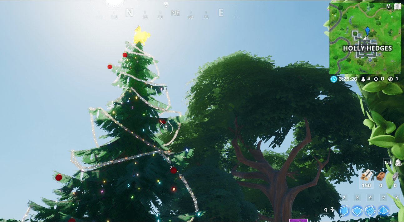 Fortnite Winterfest Holiday Tree Locations - Holly Hedges