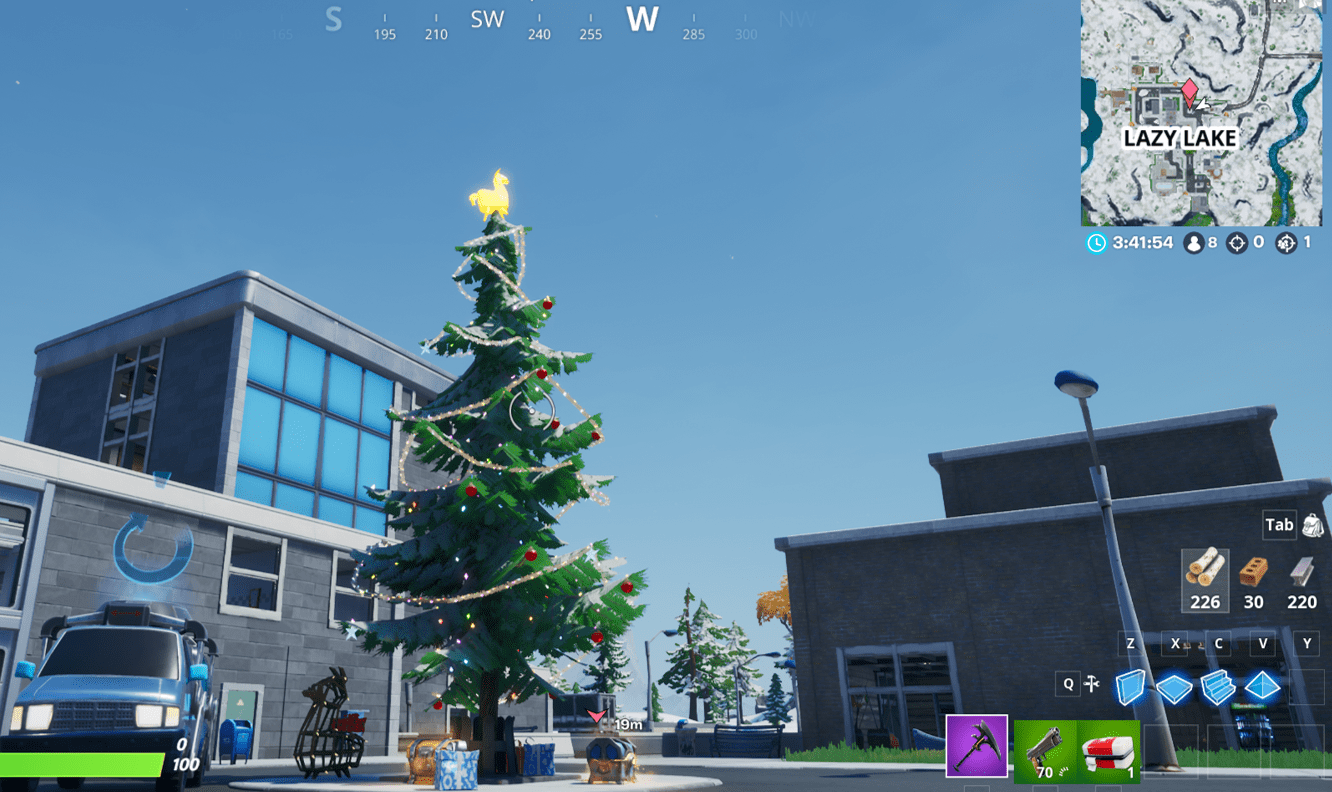 Fortnite Winterfest Holiday Tree Locations - Lazy Lake