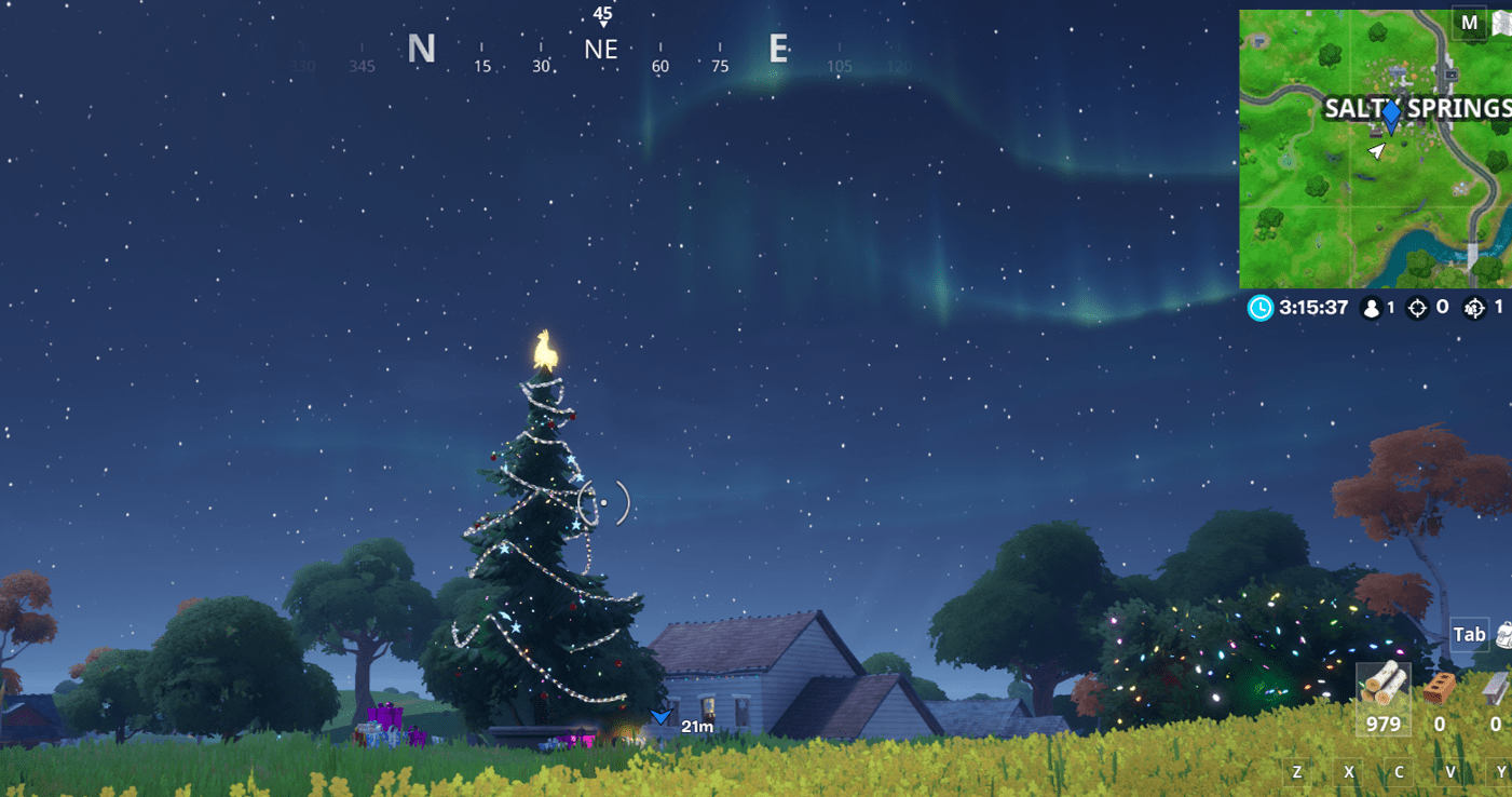 Fortnite Winterfest Holiday Tree Locations - Salty Springs