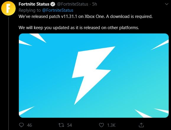 PS4 Fortnite Update