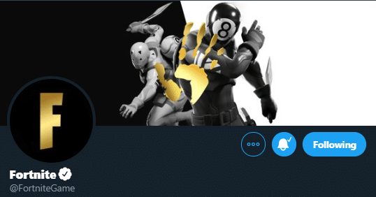 Fortnite Gold Banner and profile on Twitter