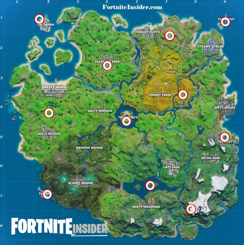 Fortnite All Helicopter/Choppa Spawn Locations Map