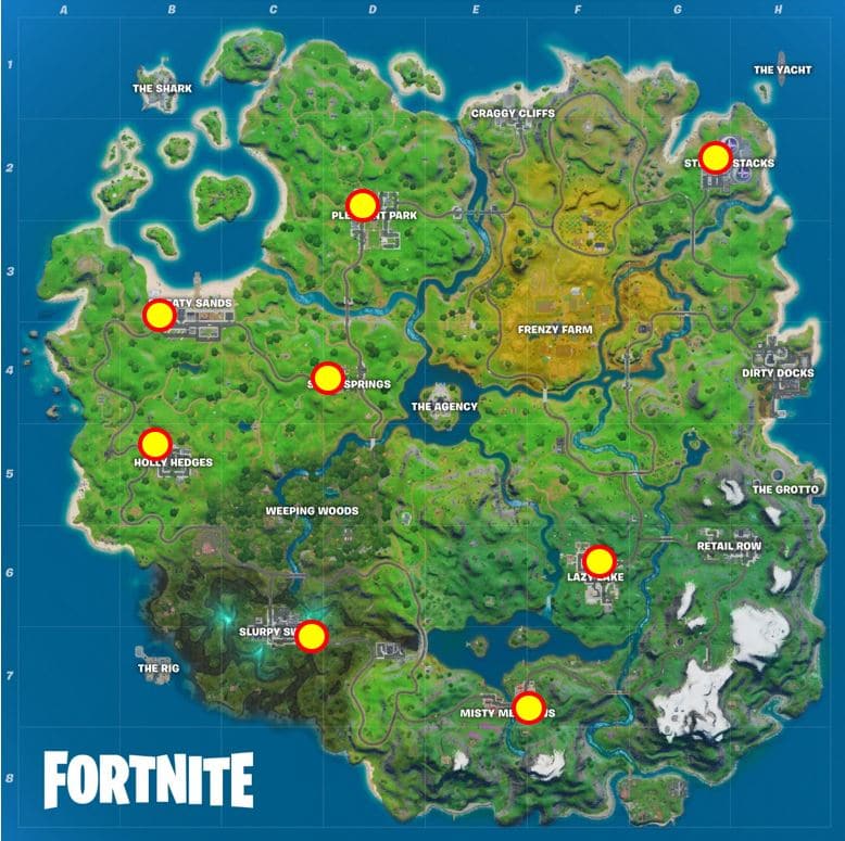 Fortnite Deliver Fish to Shadow Mailboxes Map Location