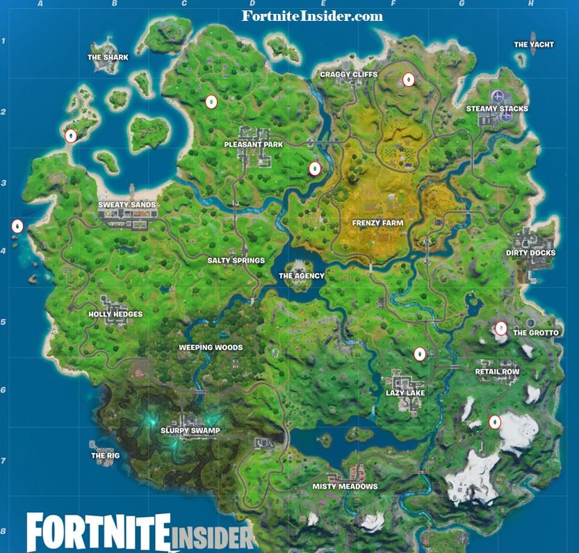 Skye's Sword in a stone found in high places Fortnite Map Locations