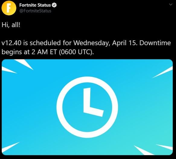 Next New Fortnite Update V12 40 Patch Notes Server Downtime Status Leaks