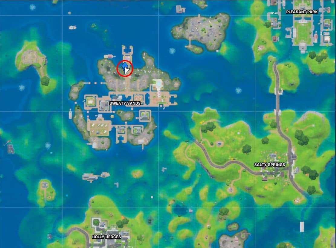 Where Are All The Camra Location In Fortnite Fortnite Sweaty Sands Camera Location How To Dance On Camera For 10s At Sweaty Sands