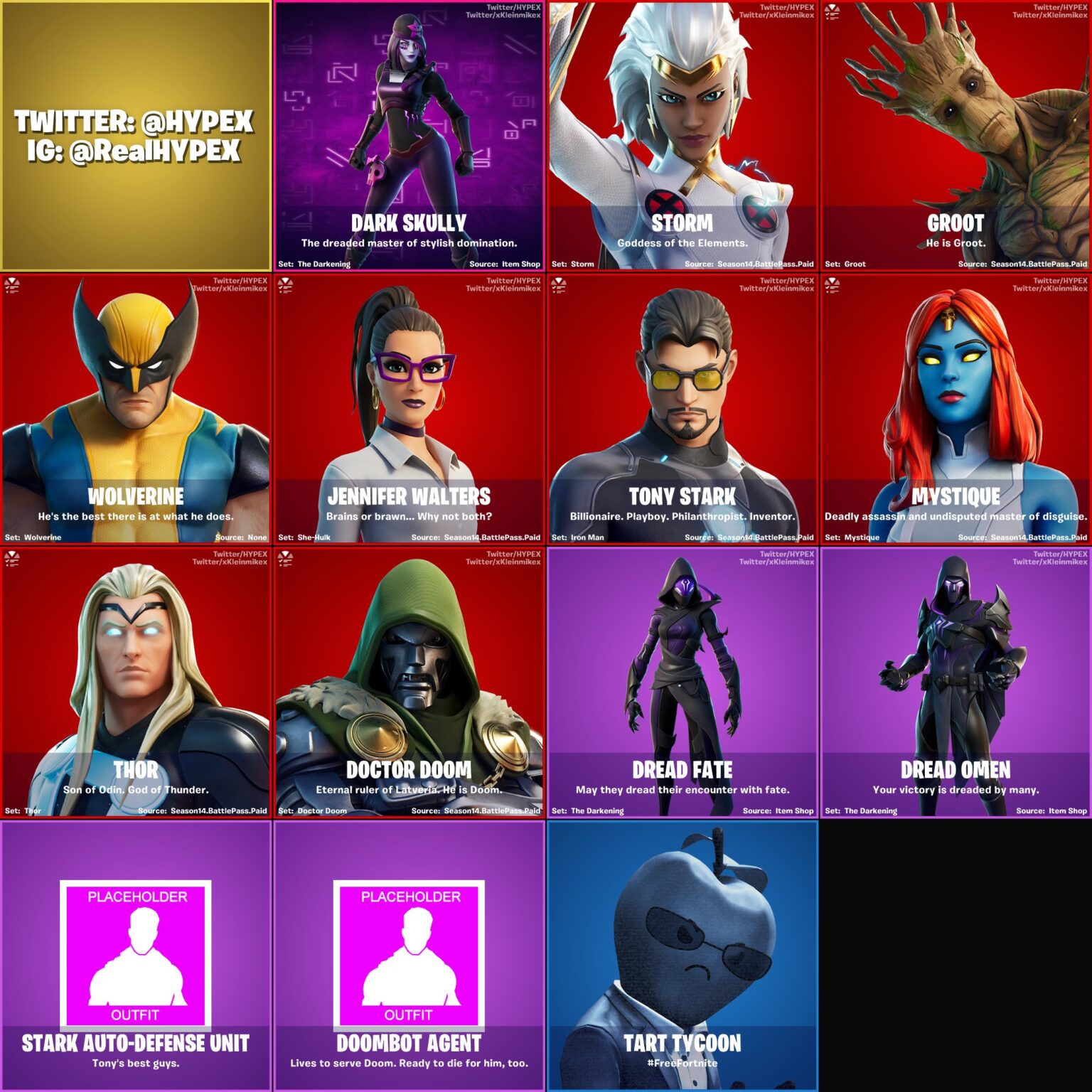 All Fortnite Chapter Season Leaked Skins Cosmetics Found In V Fortnite Insider