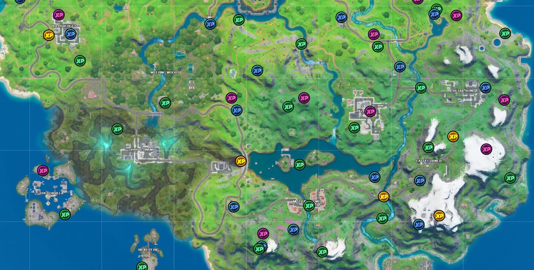 All Fortnite XP Coin Locations Map: Level up quicker ...