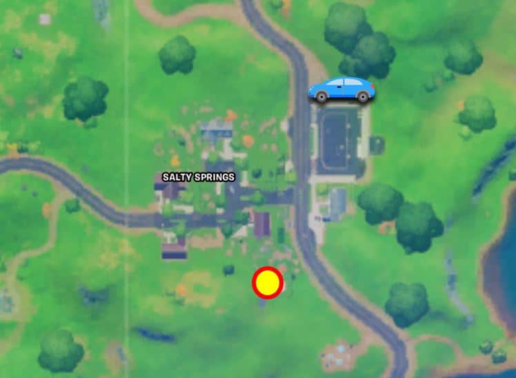 Emplacement De L'Anneau Enflammé Fortnite Et De La Carte Du Véhicule