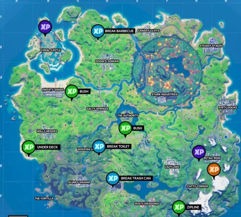 Fortnite Season 4 Week 3 XP Coins All Locations – Gold XP Coins