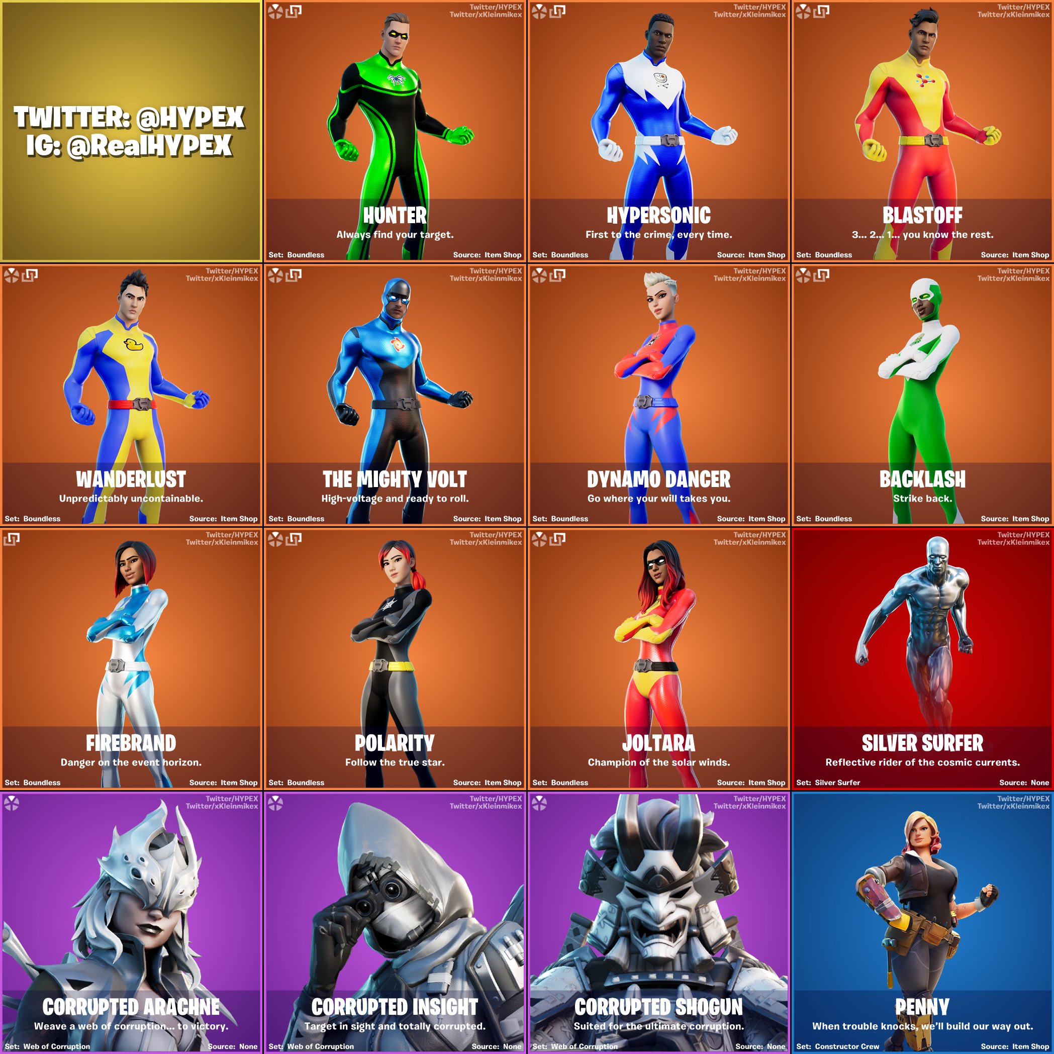 Fortnite v14.10 Leaked Skins