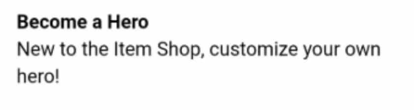 hero item shop customization Fortnite