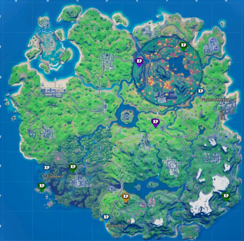 Fortnite Chapter 2 Season 4 Week 8 XP Coin Locations (Gold, Purple ...