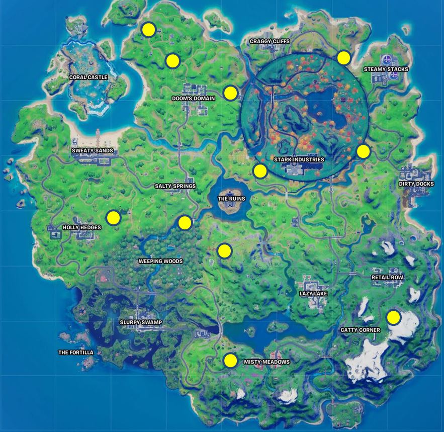 Fortnite All Rift Locations Season 4 Map